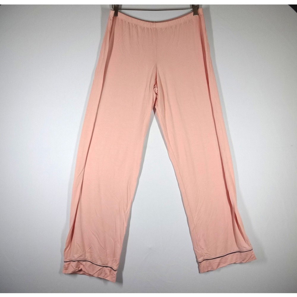 Eberjey Pajama Pants Womens L Pink Gisele Contrast Trim Soft Loungewear 2367